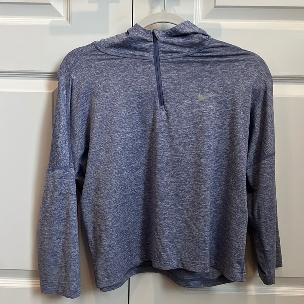 Never worn. Perfect condition. Nike running dri-fit purple zip up. Size Med.